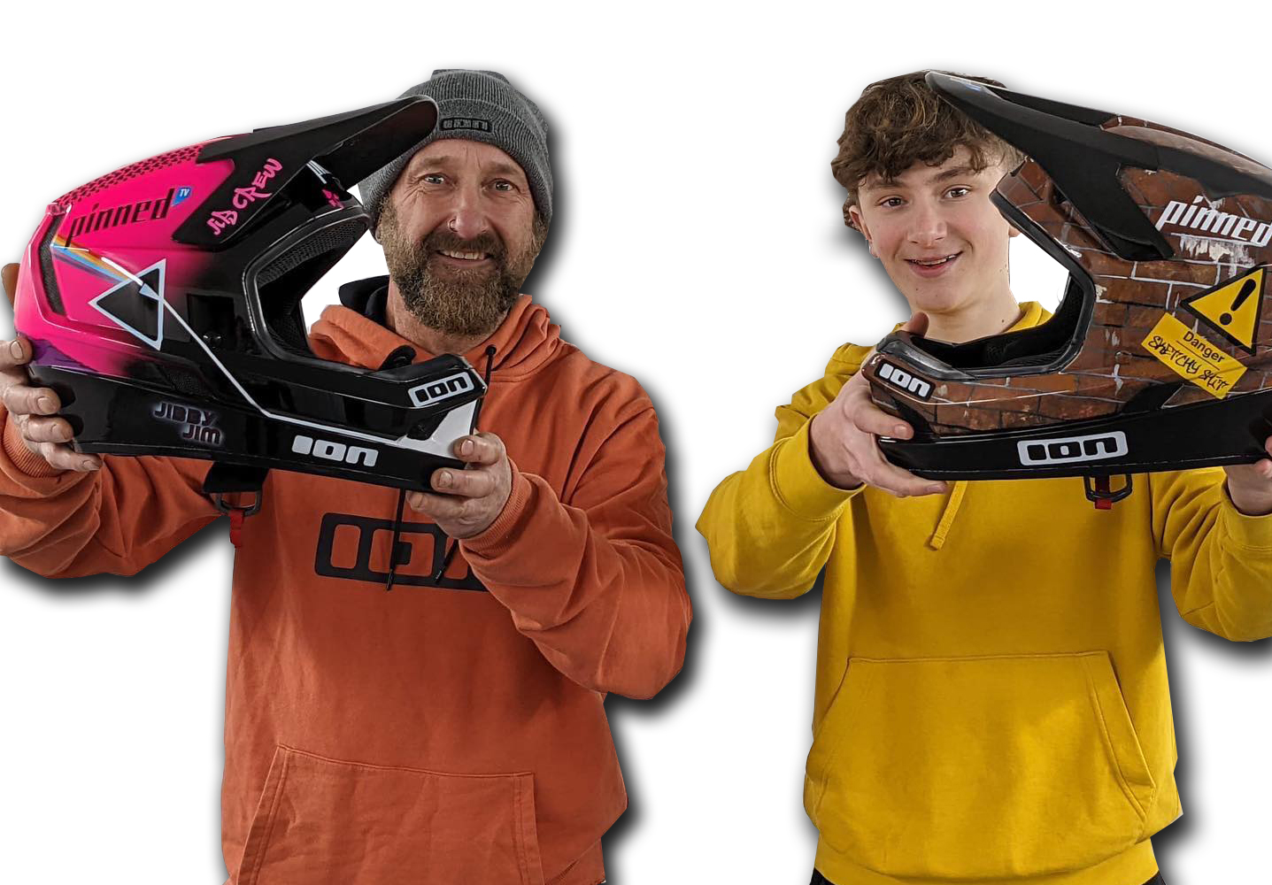 Jim and Tod Custom Painted Helmets